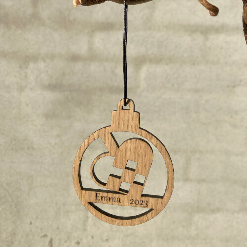 Minde ophæng med flet hjerte perfekt til bordkort